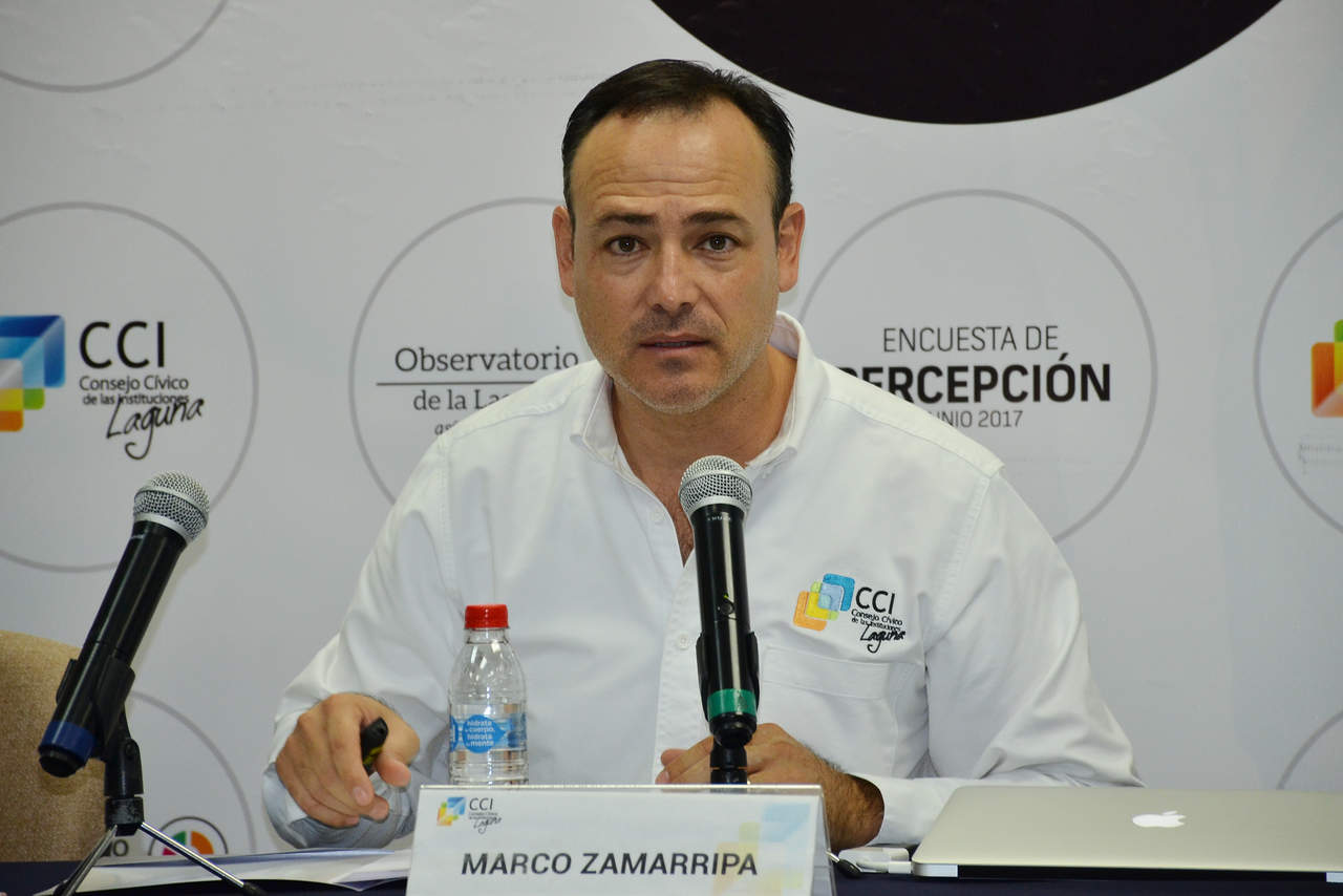 Marco Zamarripa, director del Consejo Cívico de las Instituciones (CCI) Laguna. (ARCHIVO)