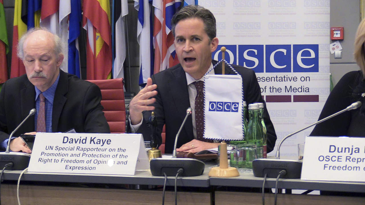 David Kaye es el relator sobre Libertad de Expresión de las Naciones Unidas. (ARCHIVO)
