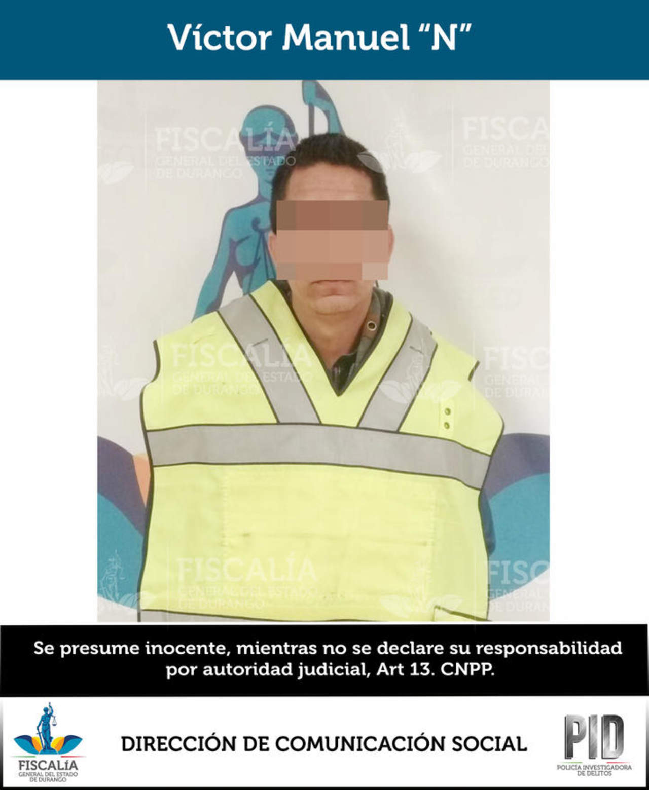 El inculpado fue identificado con el nombre de Víctor Manuel 'N', de 26 años de edad y con domicilio en la colonia El Ajusco de la ciudad de San Luis Potosí. (ESPECIAL)
