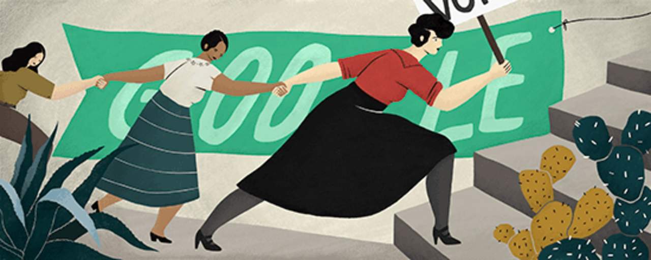 Este miércoles, el buscador internacional Google, dedicó su doodle a la activista mexicana Elvira Carrillo Puerto, defensora de los derechos de las mujeres, a 139 años de su nacimiento. (ESPECIAL)