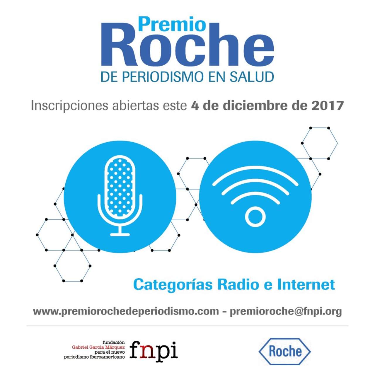 La sexta edición del Premio Roche de Periodismo en Salud se centrará en las mejores coberturas periodísticas de radio e internet, según anunció la Fundación Gabriel García Márquez para el Nuevo Periodismo Iberoamericano (FNPI). (ARCHIVO)