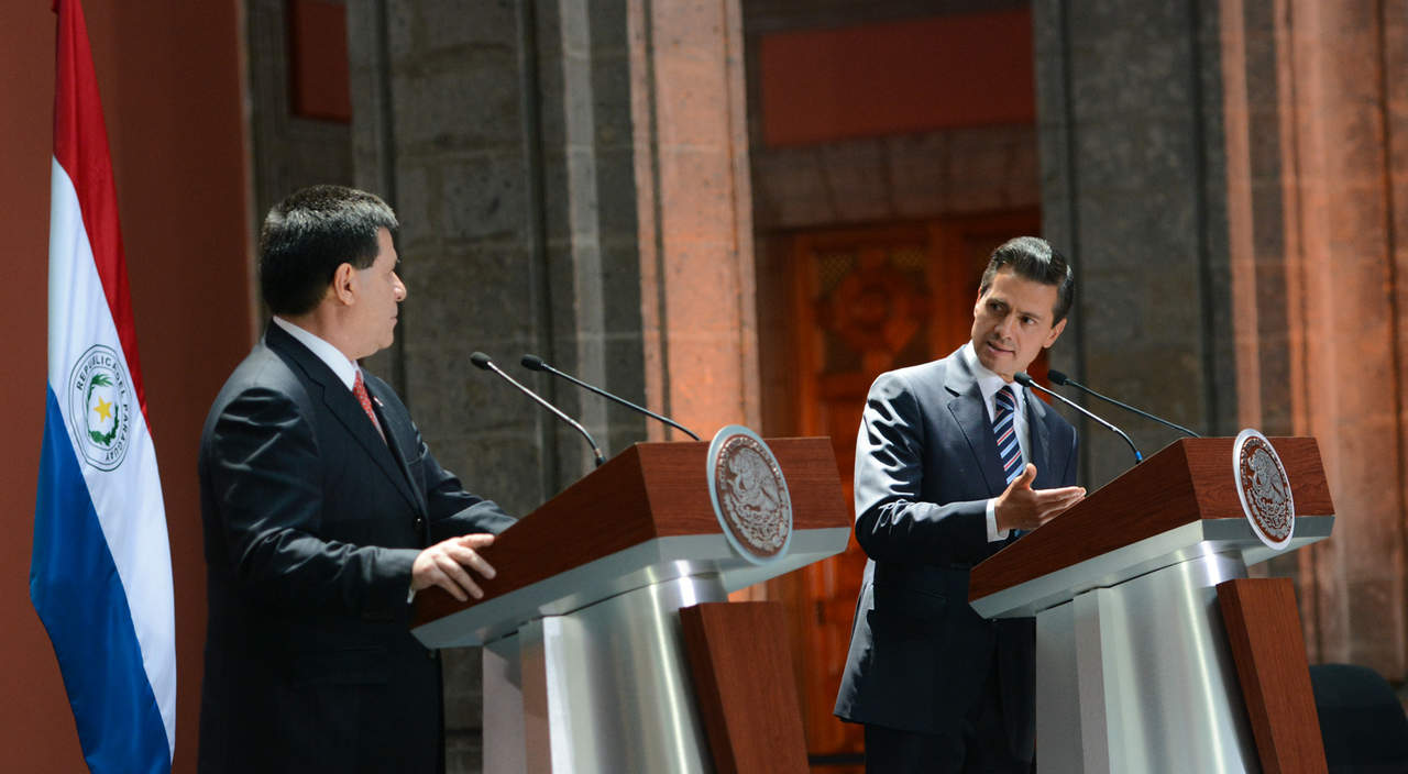 El gobierno de México, por medio de la Secretaría de Relaciones Exteriores (SRE) informó que el presidente Enrique Peña Nieto realizará una visita oficial a la República del Paraguay. (ARCHIVO)