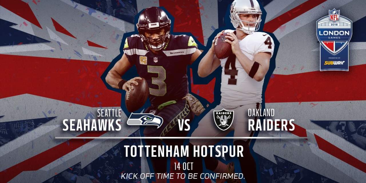 Raiders y Seahawks se enfrentarán el 14 de octubre en Wembley. (TWITTER)