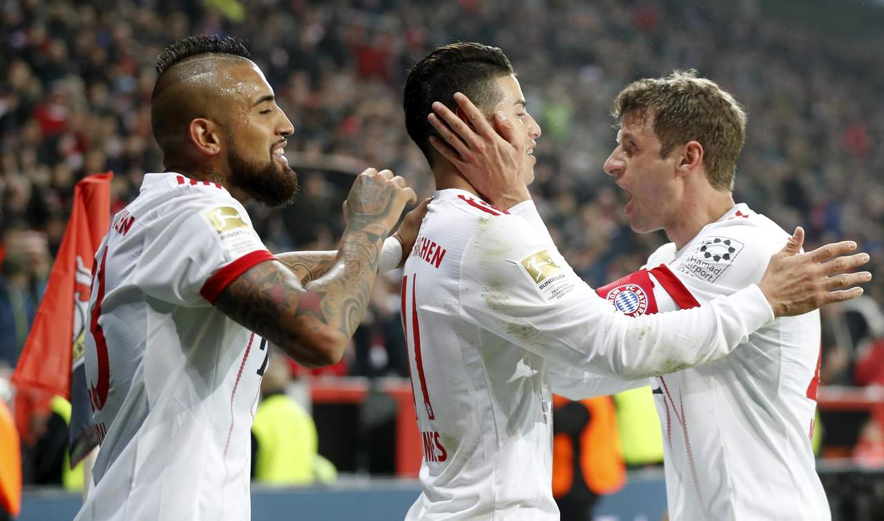 Ese fin de semana, Bayern doblegó al Leverkusen con goles de Javi Martínez, Frank Ribéry y James Rodríguez.