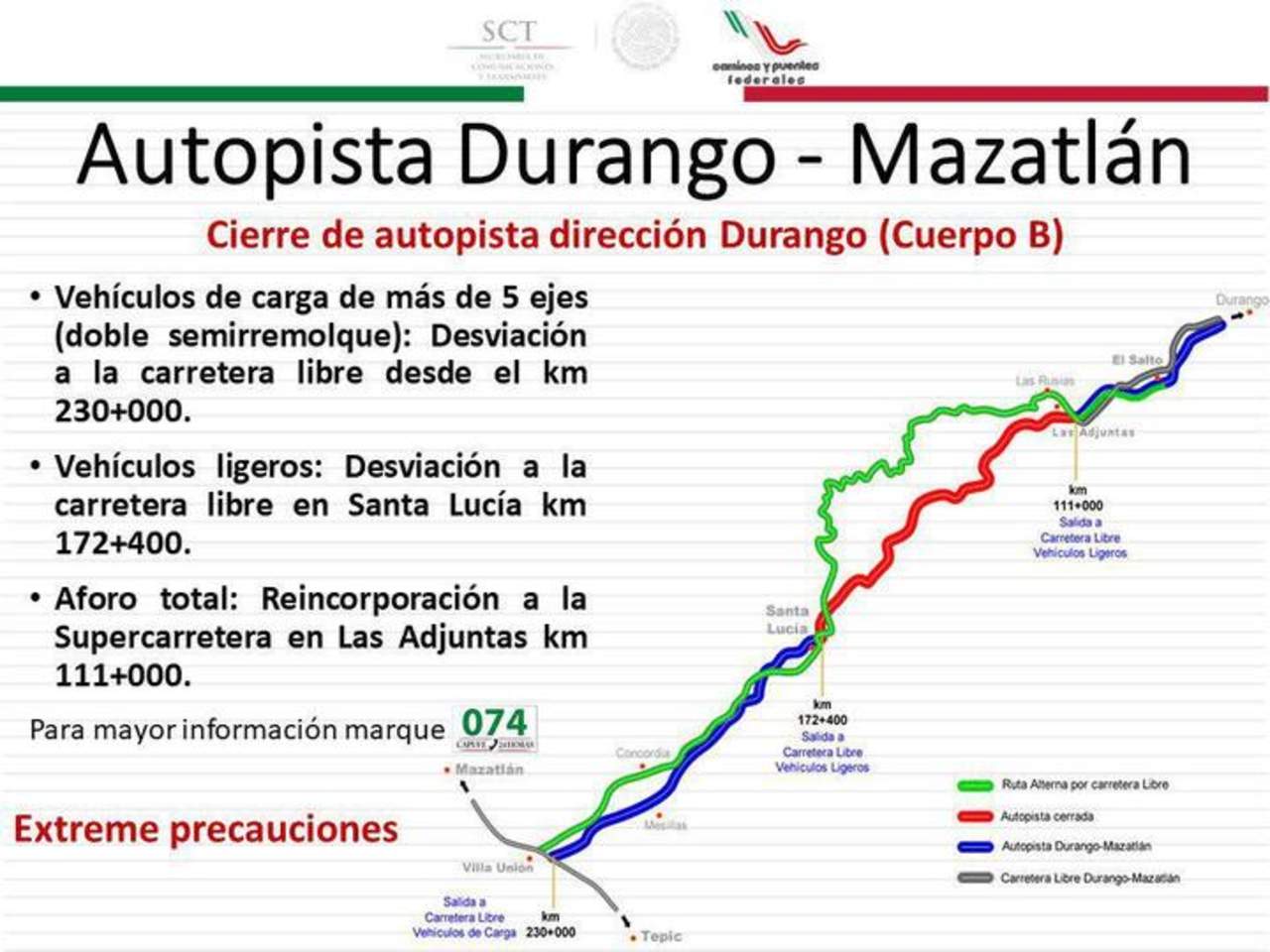 Supercarretera Durango-Mazatlán, sin fecha de reapertura