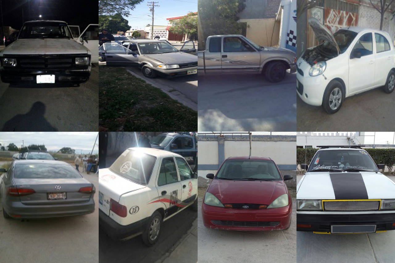 Recuperados. Aseguran autos con reporte de robo en Gómez Palacio, todos se encuentran a la Vicefiscalía de Lerdo. (EL SIGLO DE TORREÓN) 