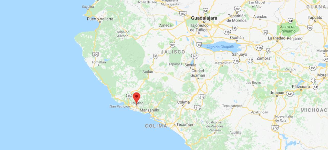 De acuerdo al servicio Sismológico Nacional, a las 8:05 horas de este viernes ocurrió un temblor de 6 grados a 65 km al suroeste de Cihuatlán, Jalisco., con una profundidad de 16 km. (ESPECIAL)