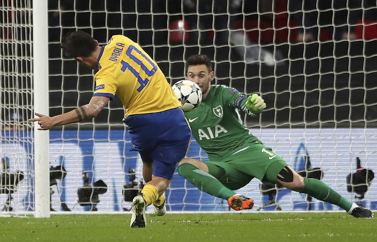 Paulo Dybala marcó el tanto de la victoria para Juventus, fue su primer tanto en esta Champions. (AP)