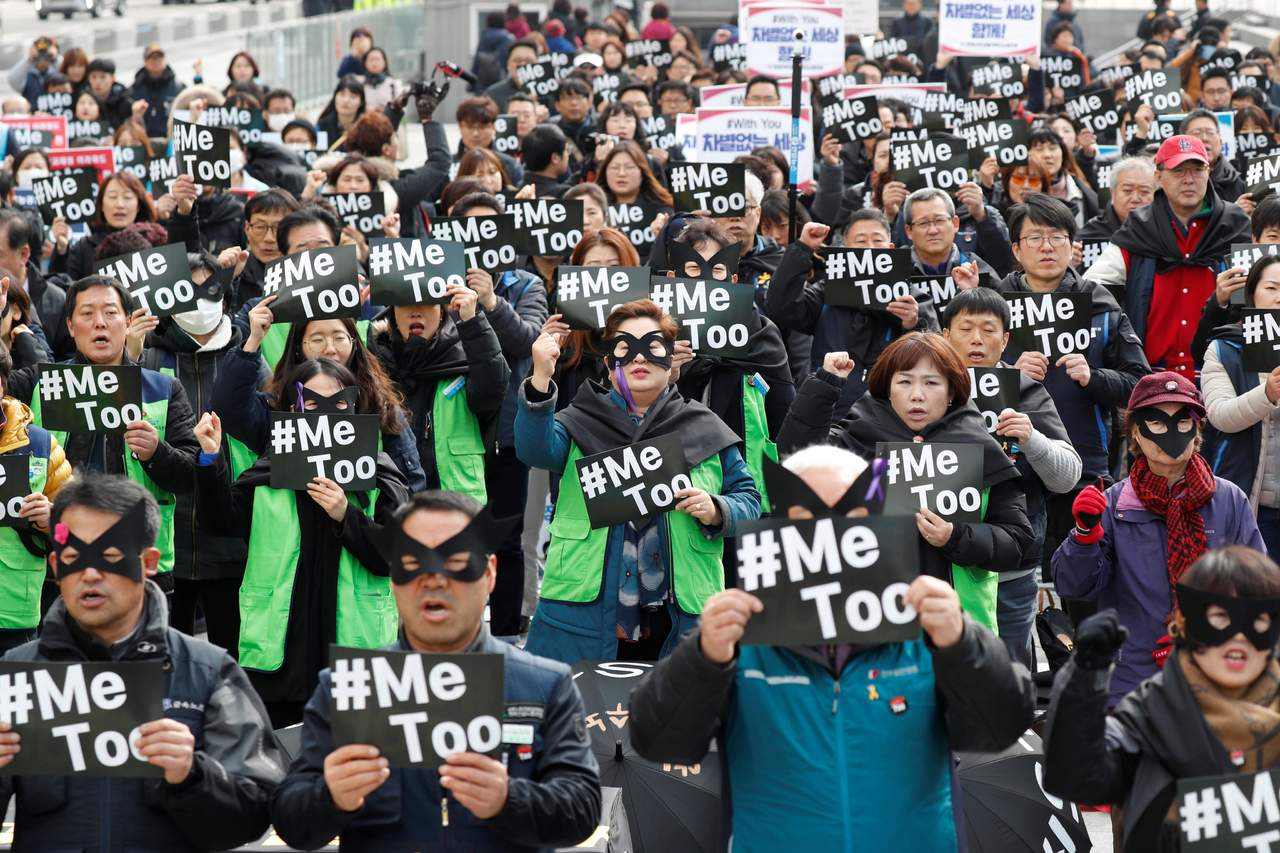 Movimiento.Mujeres coreanas participan en un acto de apoyo al Movimiento ‘Me Too’ en el día de la Mujer. (EFE)