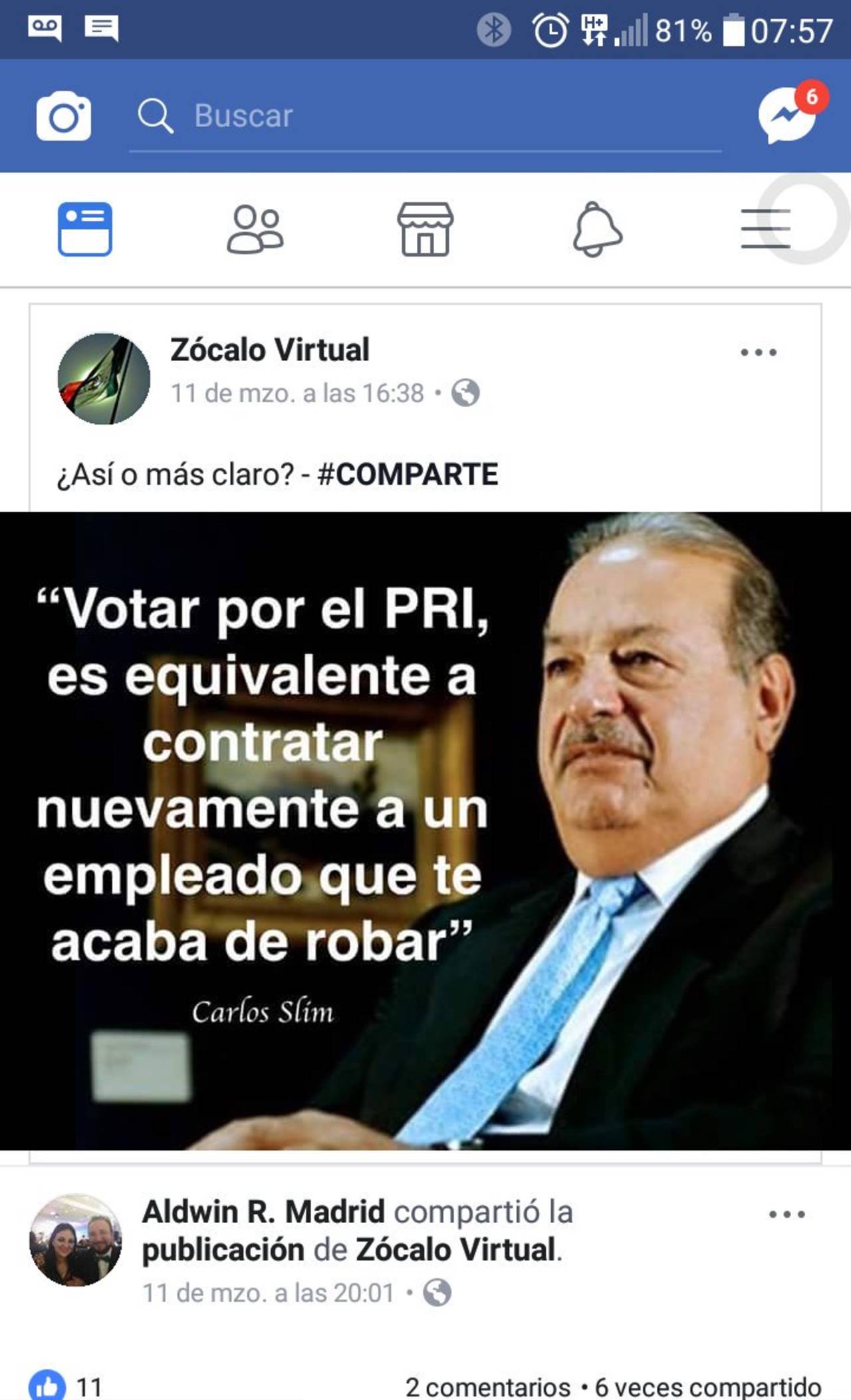 Viral. La imagen de empresario Carlos Slim se ha utilizado para realizar memes falsos. (AGENCIAS)
