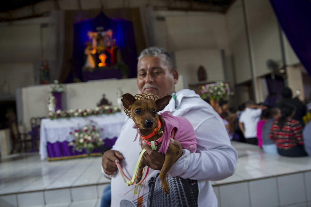 Los devotos acudieron con sus respectivas mascotas a la iglesia Santa María Magdalena, en la ciudad de Masaya, a 26 kilómetros al sureste de Managua. (EFE) 