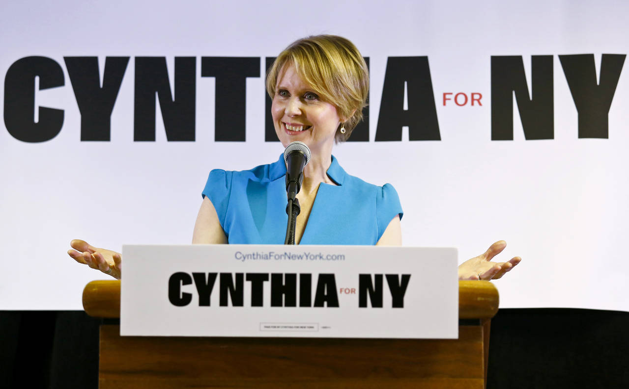 Anuncio. La actriz Cynthia Nixon anunció formalmente su candidatura para la gubernatura de Nueva York.  (EFE)