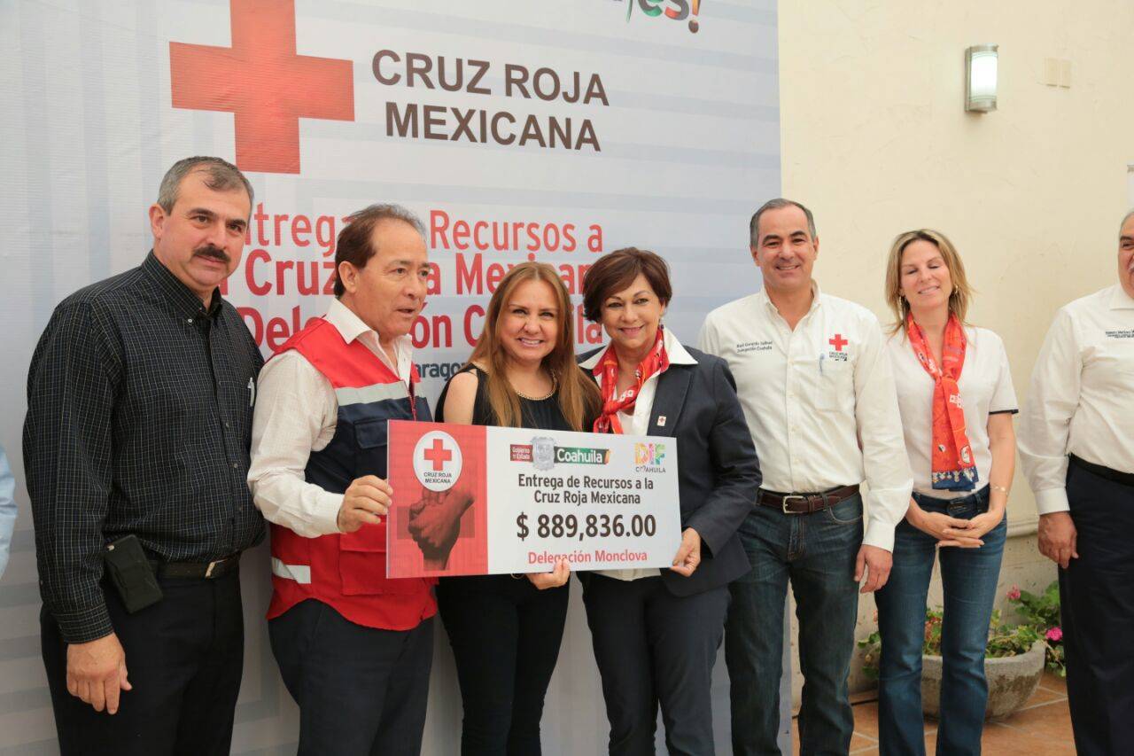 Total. Marcela Gorgón (Cen.) dio conocer lo recaudado en apoyo a la Cruz Roja en Coahuila.