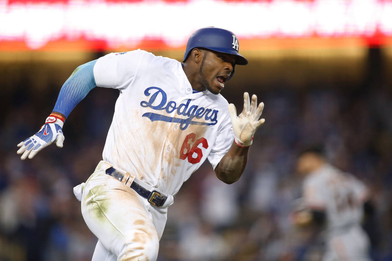 El cubano Yasiel Puig, de los Dodgers de Los Ángeles. (AP)