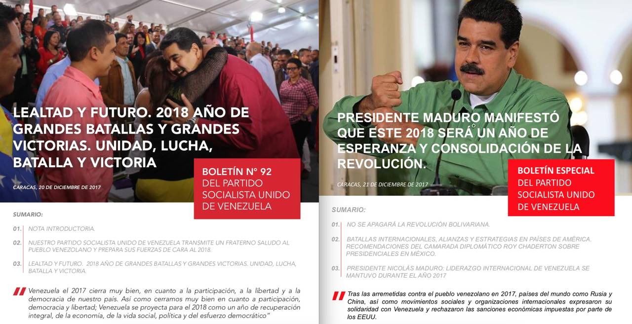 Evidencias. El diputado tomó la información del boletín la cuenta de Facebook Debate ideológico PSUV. (VERIFICADO 2018)