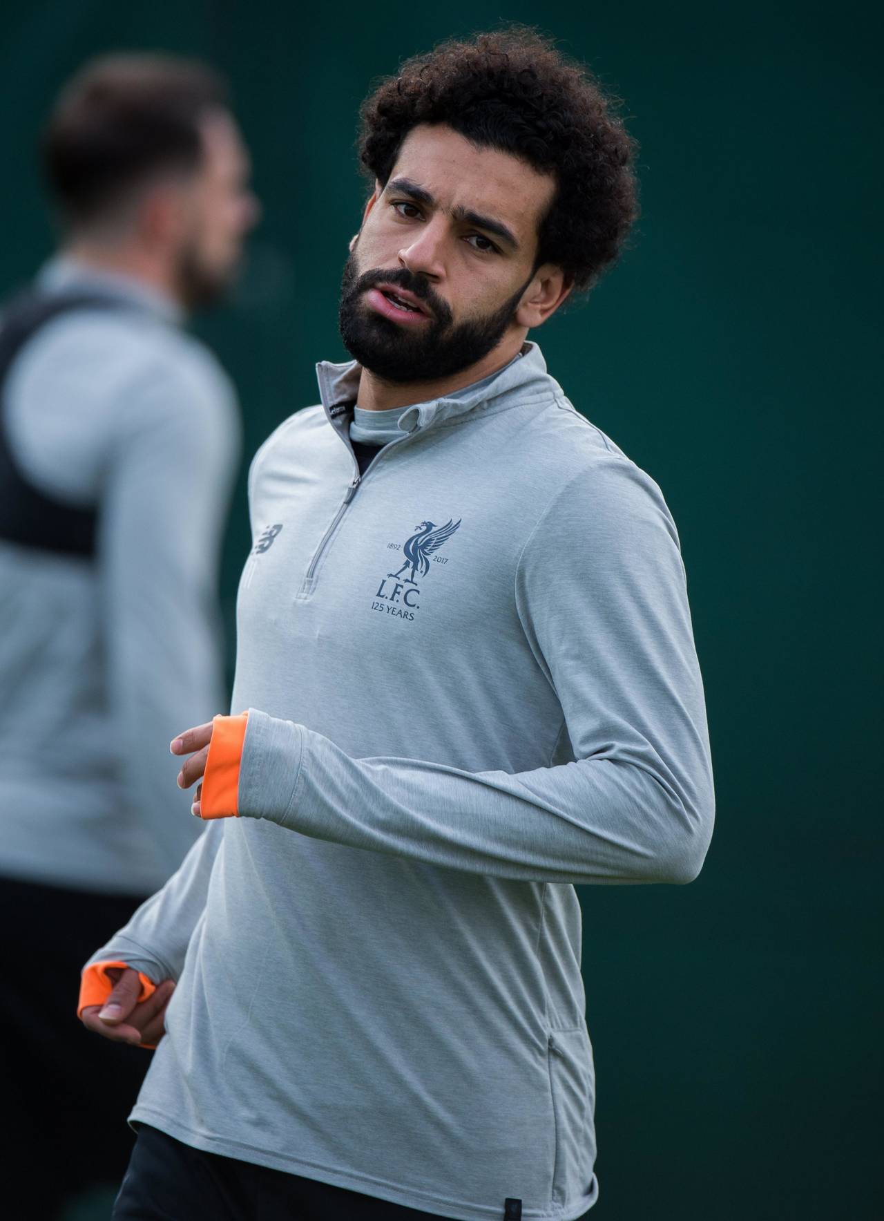 El extremo egipcio del Liverpool, Mohamed Salah, asiste a una sesión de entrenamientos en Melwood Training Ground en Liverpool. (Fotografía de EFE)
