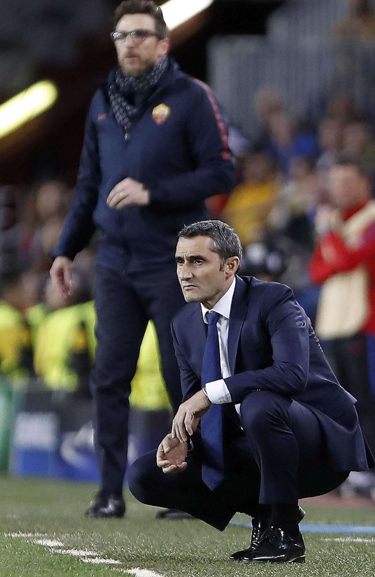 El técnico del Barcelona, Ernesto Valverde, no salió del todo contento tras el juego. (EFE)