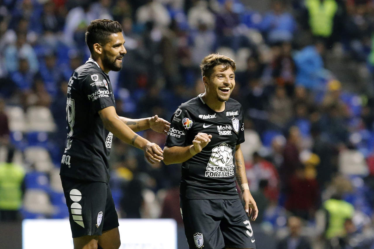 La figura. Sebastián Palacios anotó cuatro goles en la paliza de Pachuca 6-2 ante Puebla. (Jam Media)