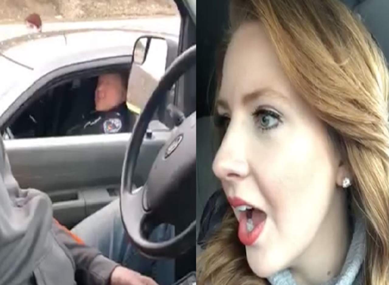 El oficial le dijo a la mujer que no era una broma, pero al final se marchó dándose cuenta que sí era reportera. (INTERNET)