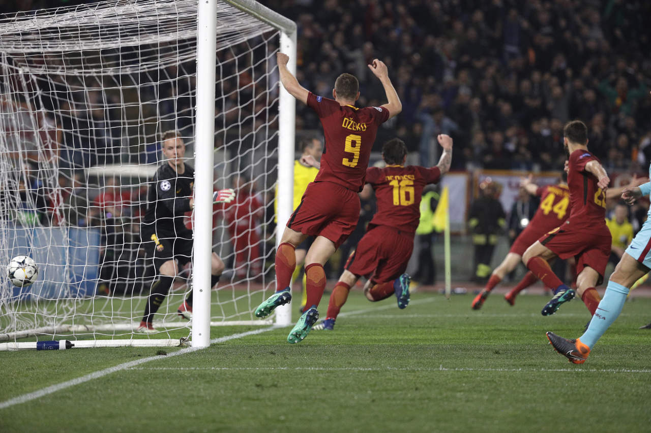 Manolas metió el gol que metió a la Roma a semifinales.