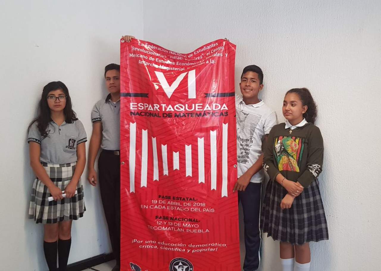 La VI Espartaqueada Nacional de Matemáticas se organiza en conjunto con el Centro Mexicano de Estudios Económicos y Sociales (CEMEES) Y Antorcha Magisterial. (ARCHIVO)