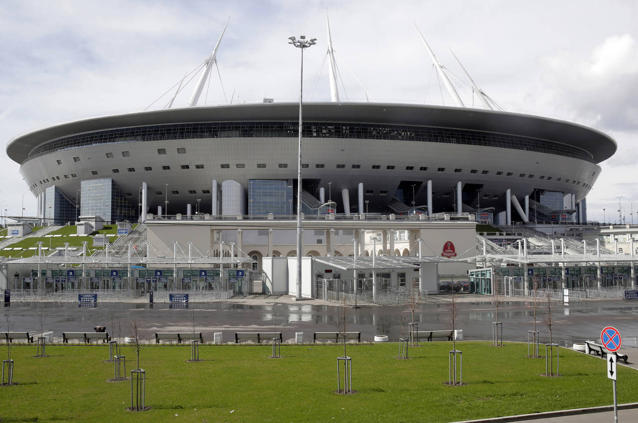 Vista general del estadio de San Petersburgo, en Rusia. (AP) 