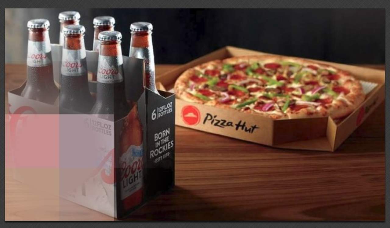 En EU ya entregan pizza con six de cerveza