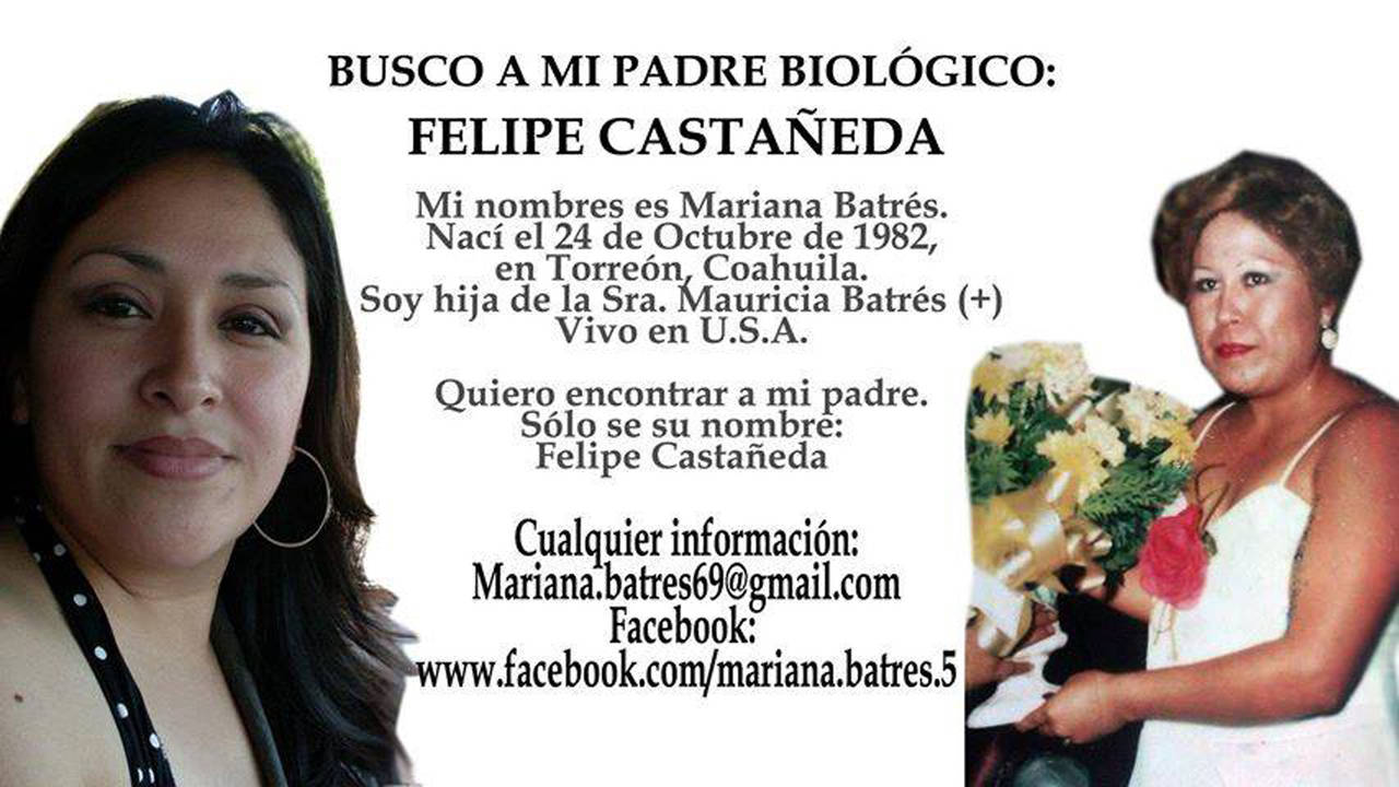 Busca a su padre biológico en redes