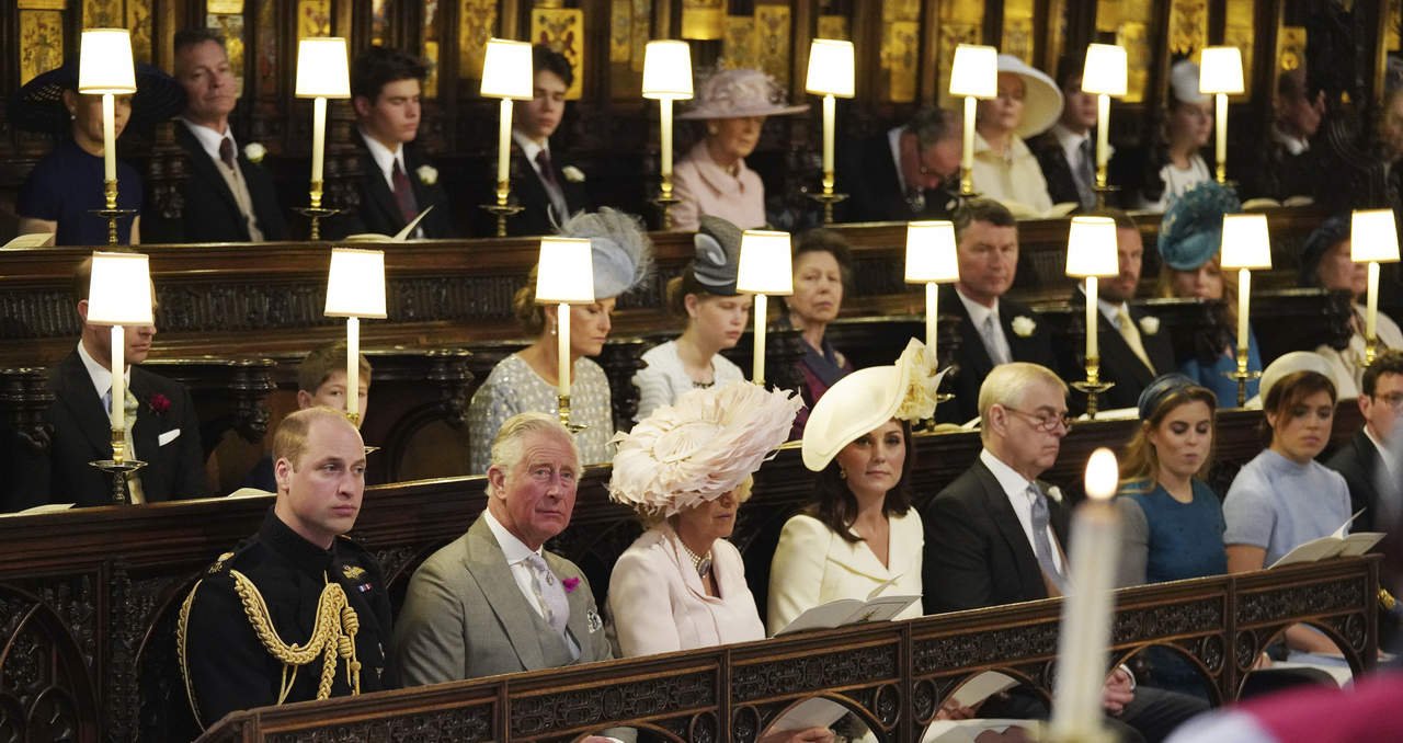 La familia real durante la boda. 