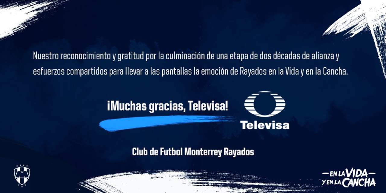 El club aprovechó para mostrar su agradecimiento a Televisa después de 20 años de alianza. (Cortesía)