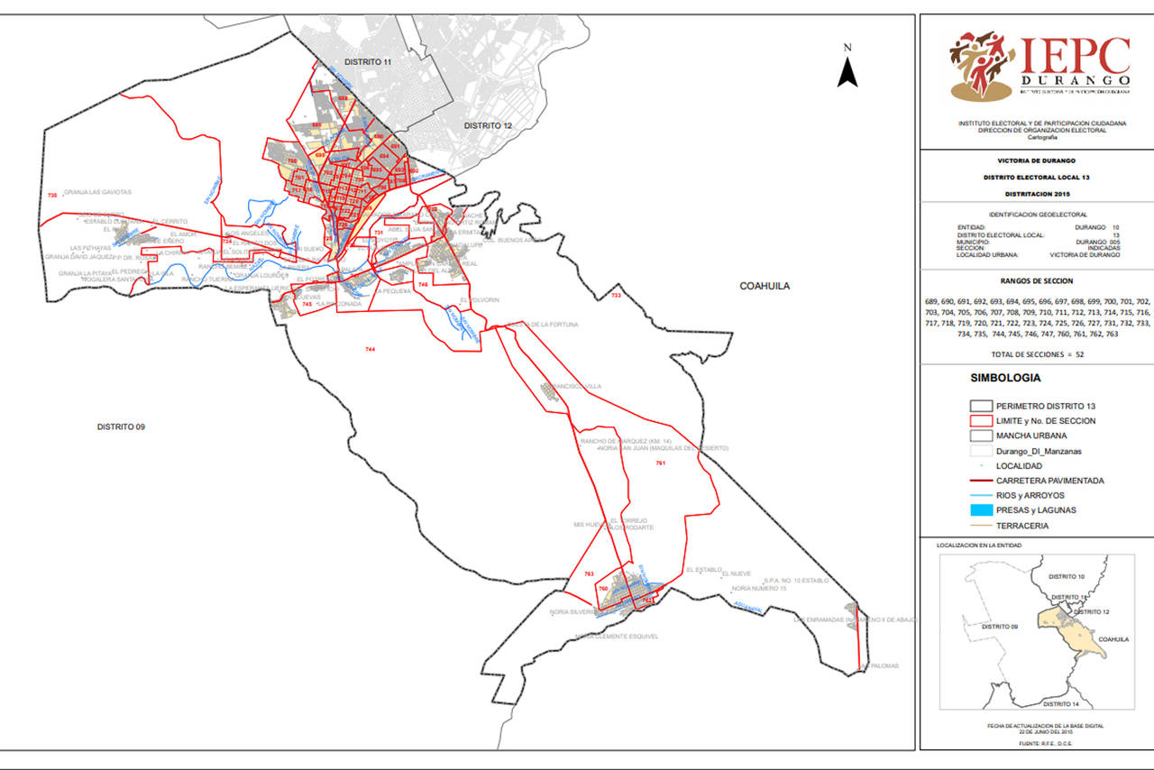 Web. Se encuentra en la página de internet www.iepcdurango.mx en el link Cartografía electoral.(EL SIGLO DE TORREÓN)
