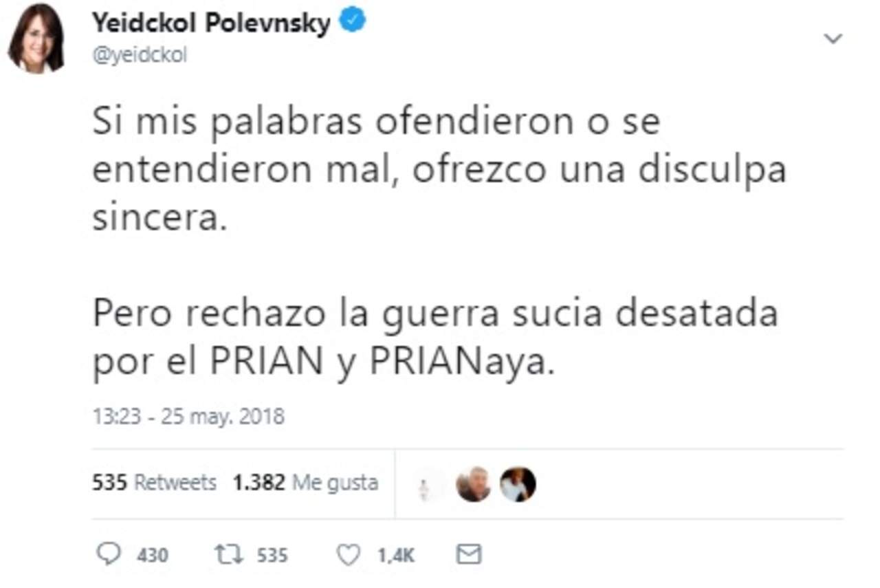 Yeidckol Polevnsky se vio envuelta en polémica luego de que calificar de preso político a Alejandro Gutiérrez.  (VERIFICADO 2018)