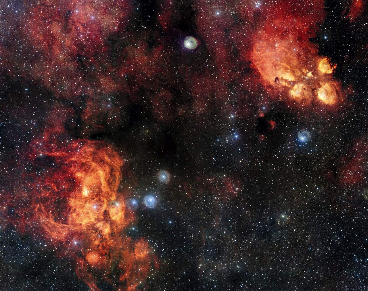 Astrónomos europeos lograron obtener la imagen mas nítida hasta el momento de la mencionada nebulosa Tarántula.  (ARCHIVO)