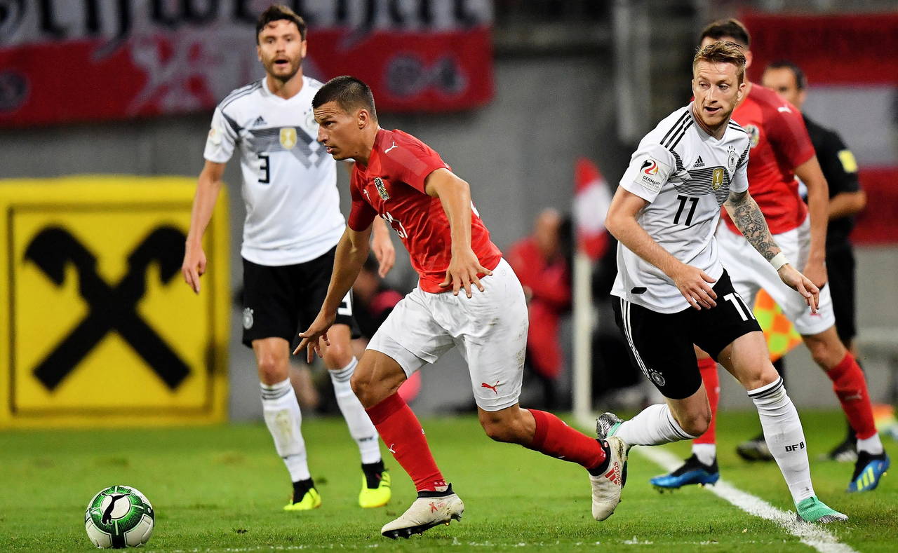 Austria ofreció un buen desempeño que le permitió venir de atrás para derrotar 2-1 a Alemania. (EFE)