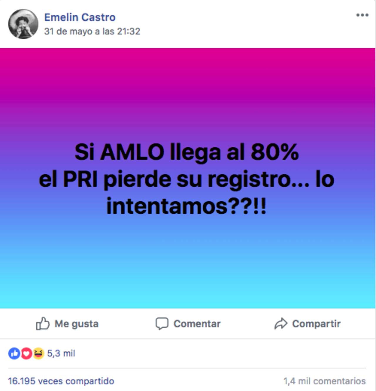 El PRI no perdería su registro si López Obrador obtiene 80% de los votos