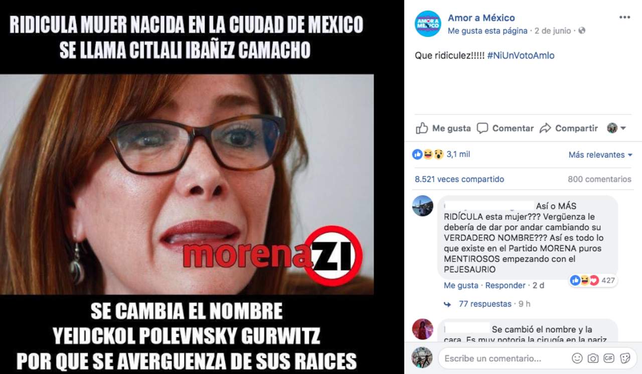 Amor a México, una página en Facebook que difunde noticias falsas duplica seguidores en dos meses