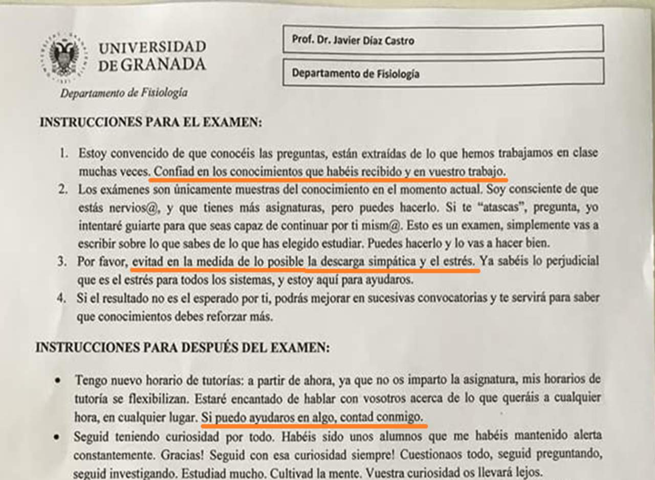 El profesor alienta a los estudiantes y sus acciones son aplaudidas por los internautas. (INTERNET)