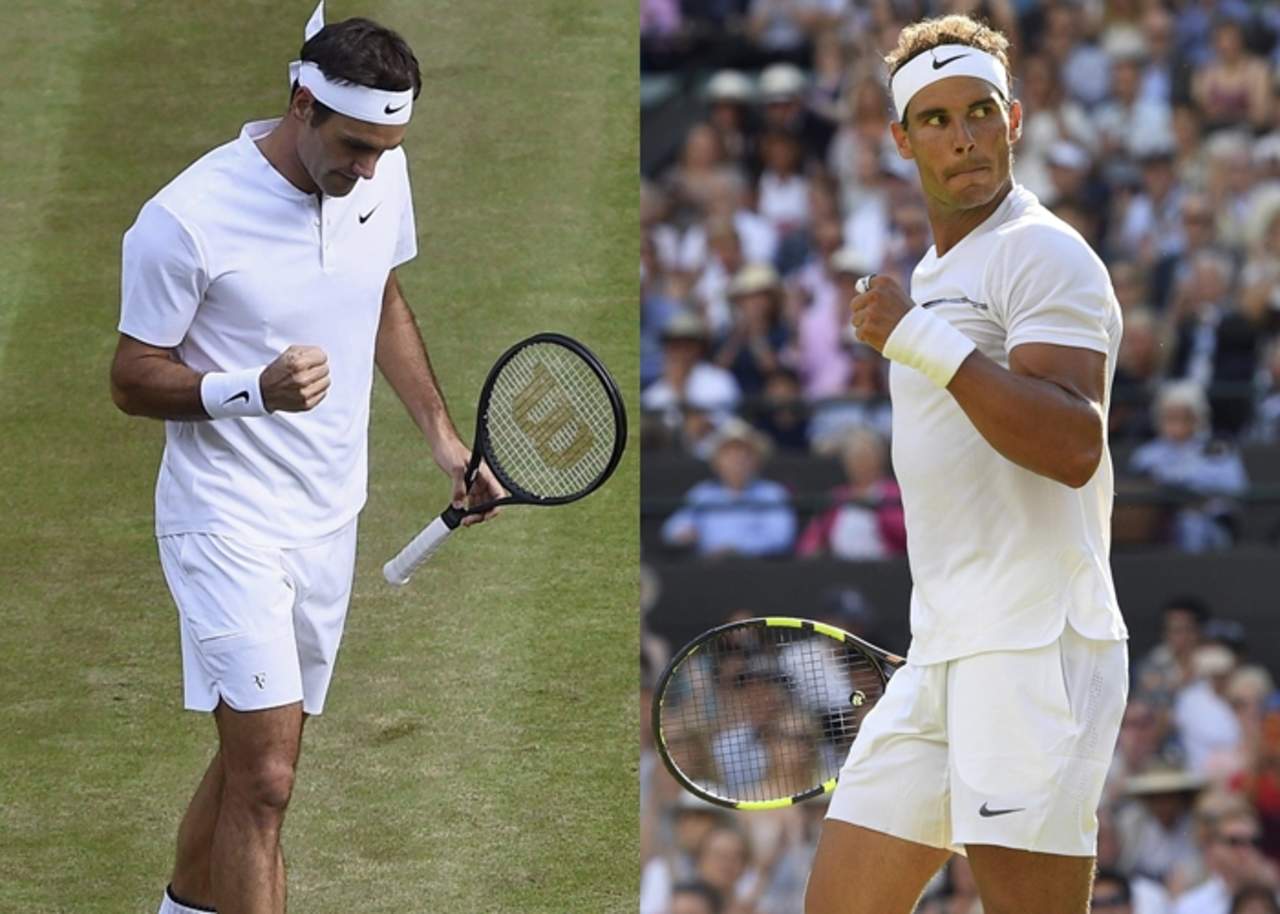Roger Federer (i) buscará su noveno título en Wimbledon, mientras que Rafael Nadal va por su tercero. (Archivo)