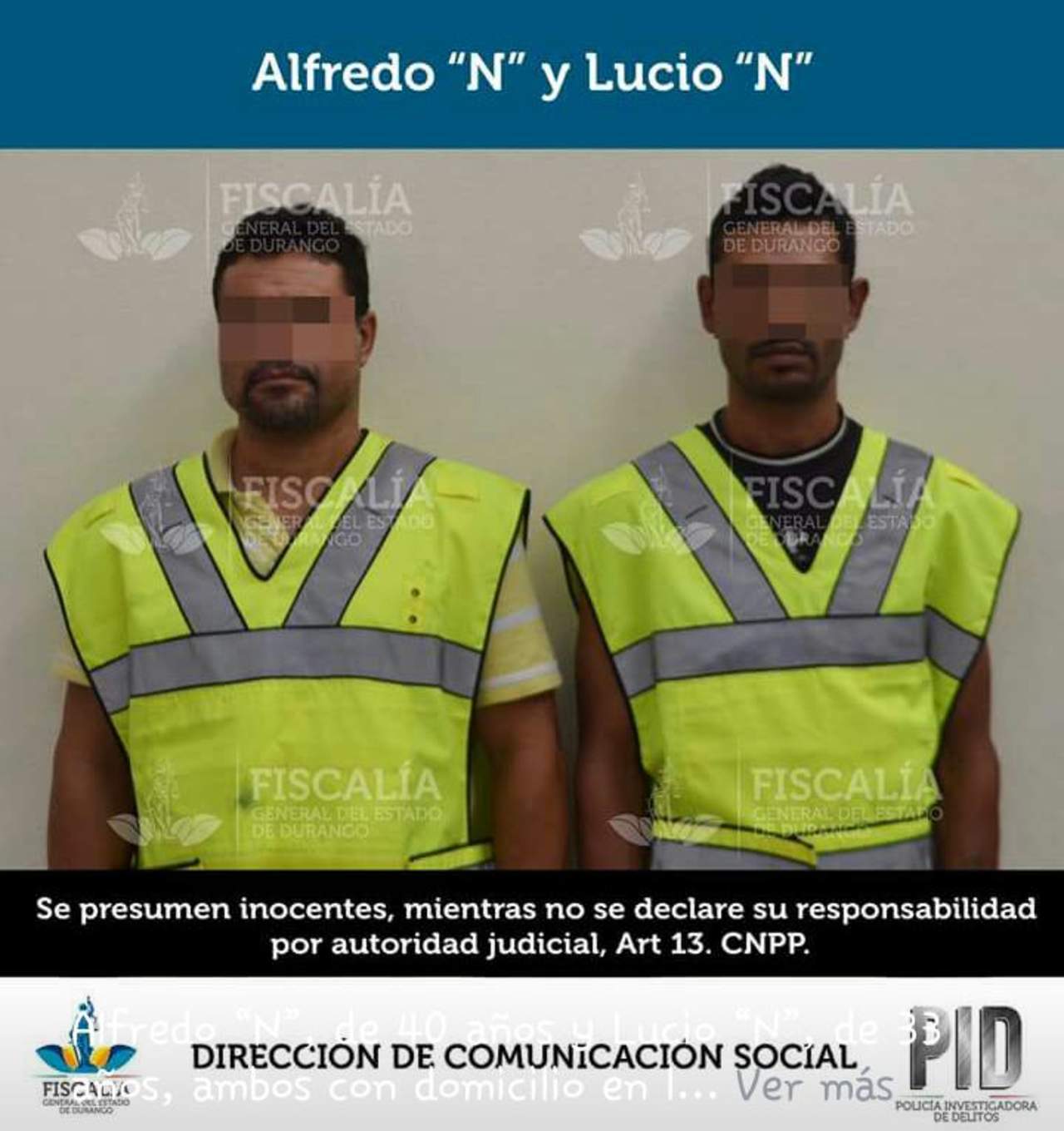 Ambos fueron detenidos por agentes de la Policía Investigadora de Delitos (PID), que realizaban un recorrido de vigilancia por la Zona Centro de Gómez Palacio. (ESPECIAL) 