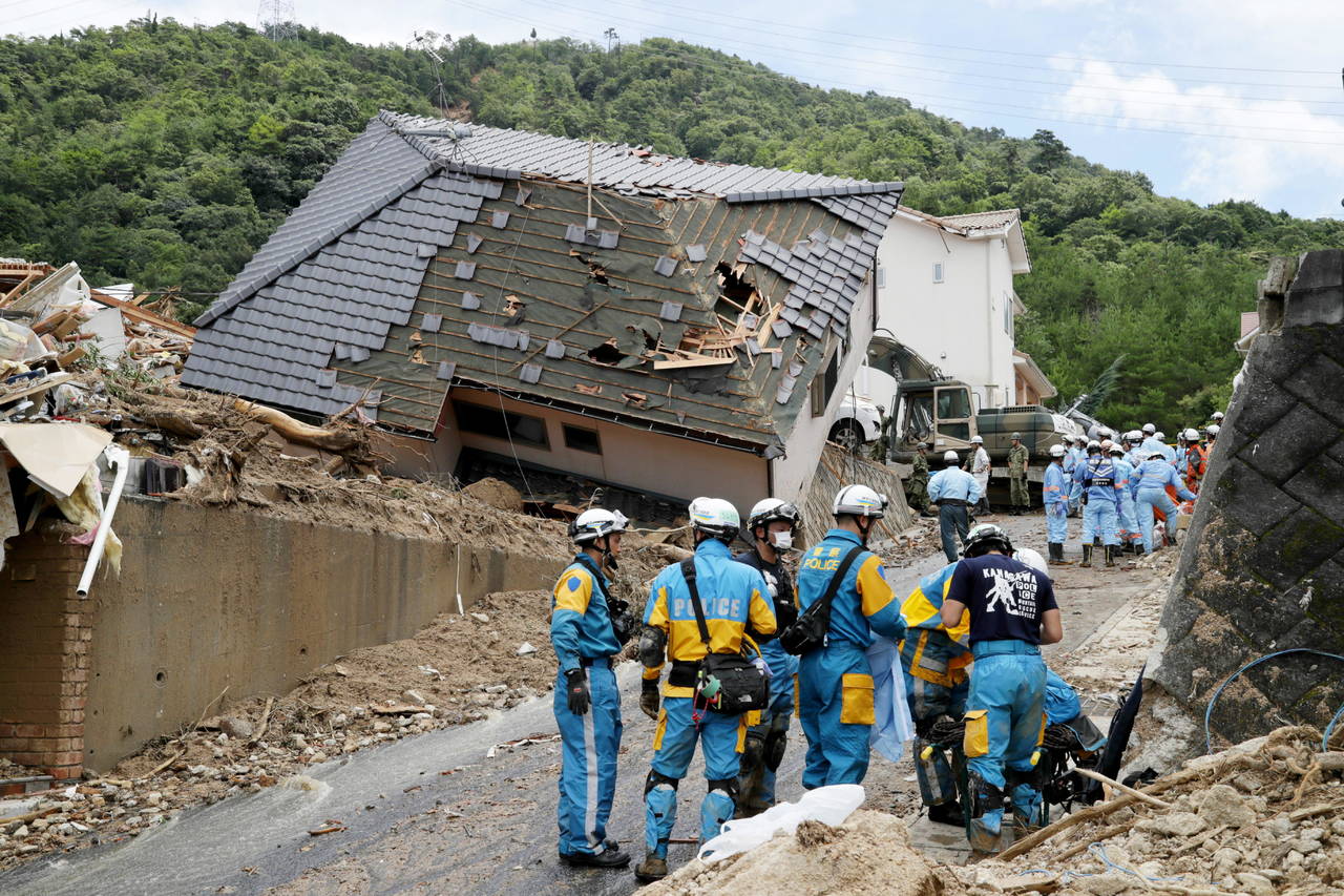 Devastación. Estas lluvias son una de las más devastadores que se recuerdan en Japón. (EFE)