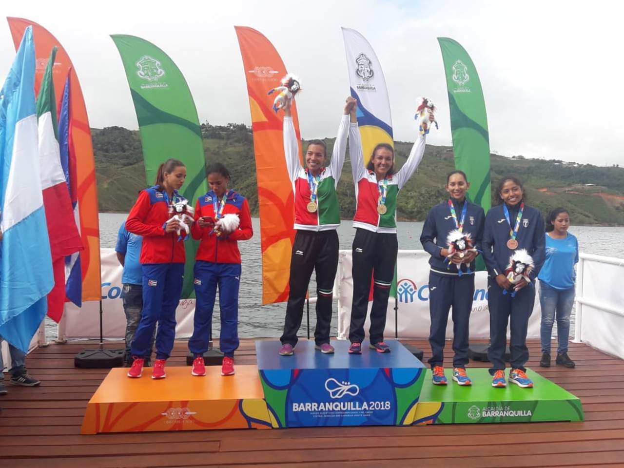 Al concluir la jornada sabatina, México obtuvo tres medallas de oro y una de plata en el remo de los Juegos Centroamericanos y del Caribe de Barranquilla 2018. (ESPECIAL)