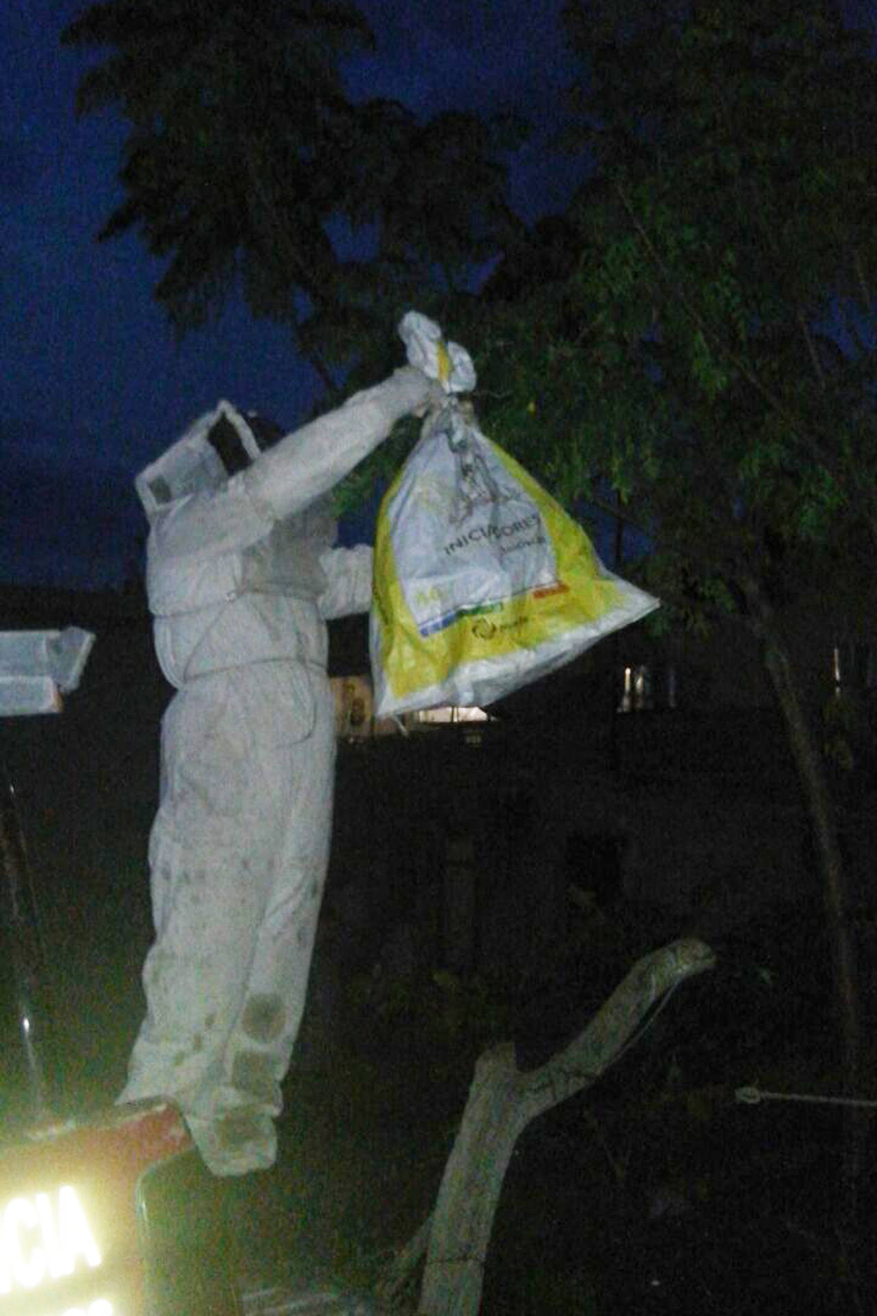 Atenciones. Los Bomberos son quienes se encargan de retirar los enjambres de abejas.