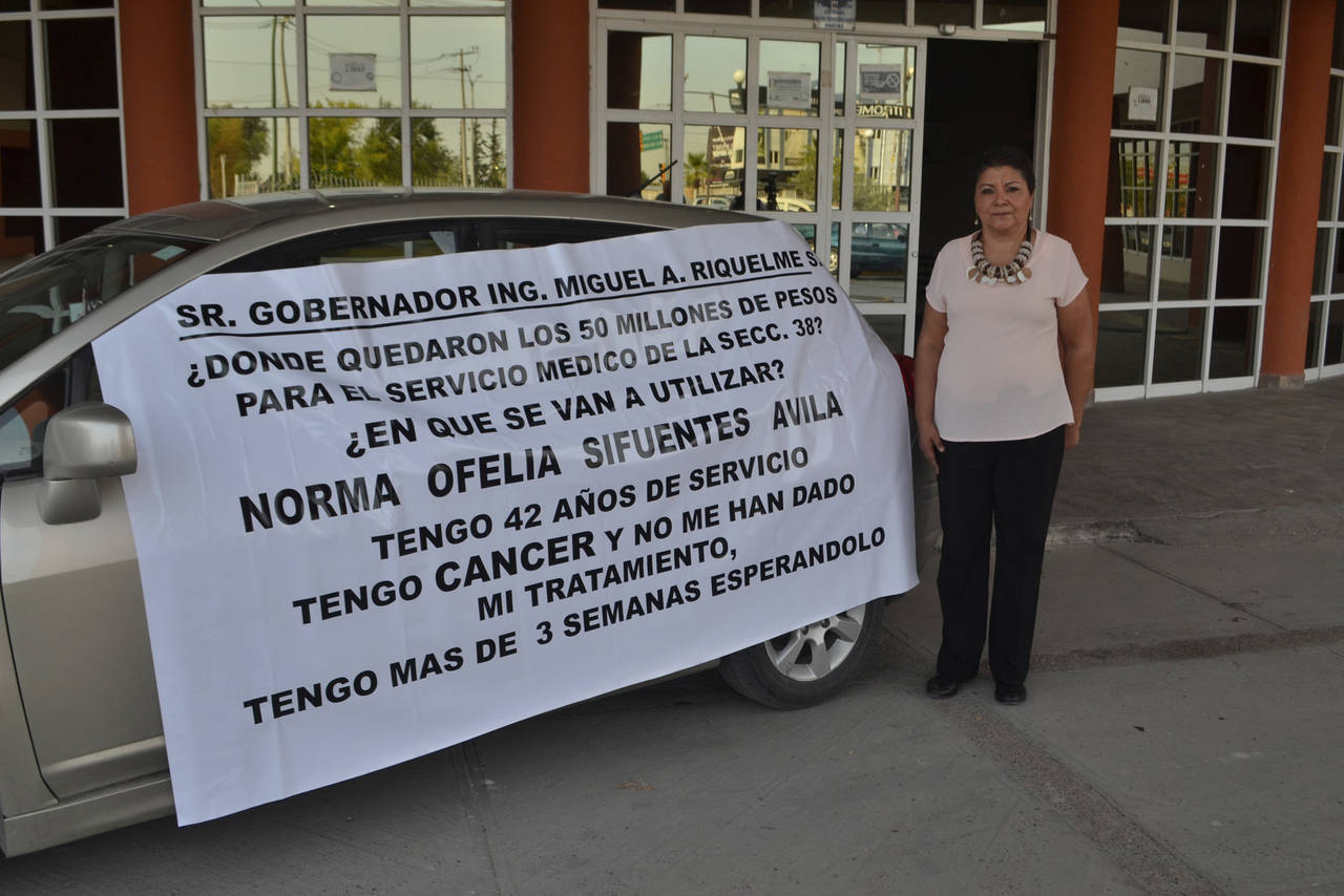 Riesgo. Norma Ofelia, exigió al Gobierno de Miguel Riquelme una solución a la falta de medicinas. (ANGÉLICA SANDOVAL) 
