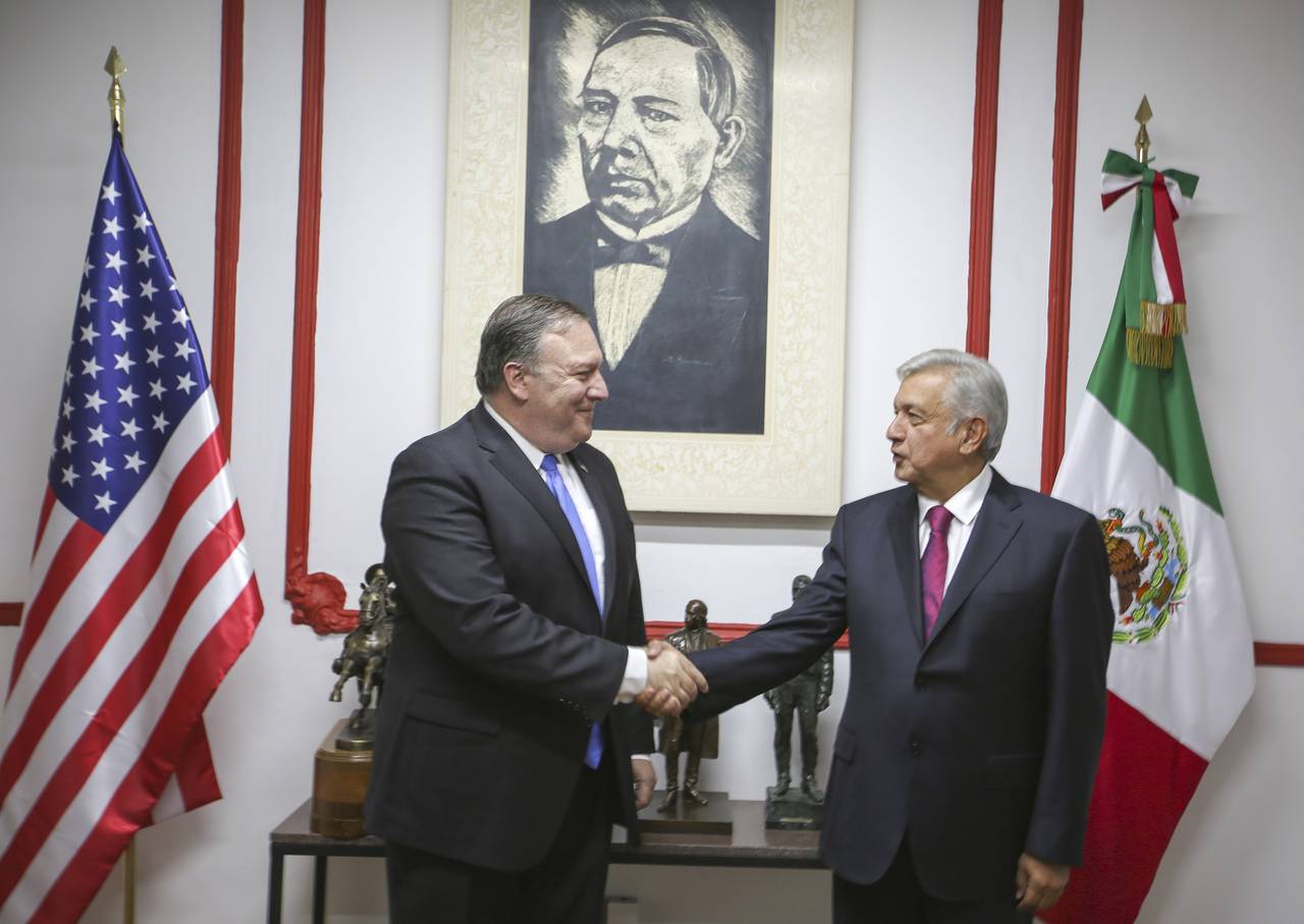 Encuentro. López Obrador ya se reunió con una comitiva que envió Donald Trump, encabezada el secretario Mike Pompeo.