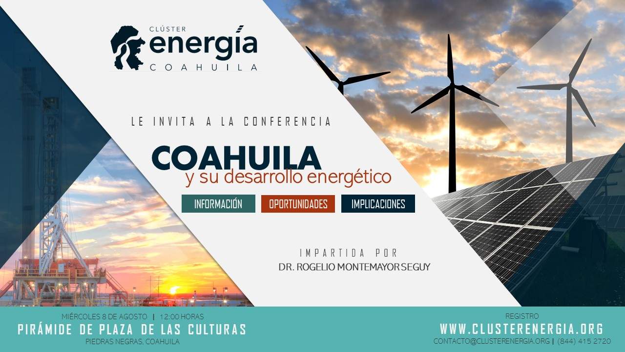 Los temas que se abordarán son: El desarrollo energético y el potencial de Coahuila, las oportunidades e implicaciones del desarrollo de proyectos de electricidad y de hidrocarburos.
