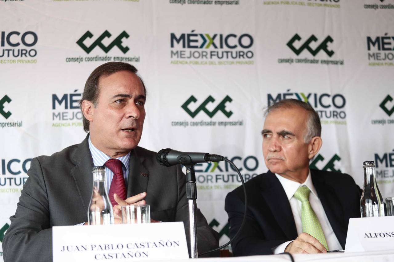 Mesas. Juan Pablo Castañón, presidente del CCE) y Alfonso Romo, propuesto como jefe de la oficina de la Presidencia
