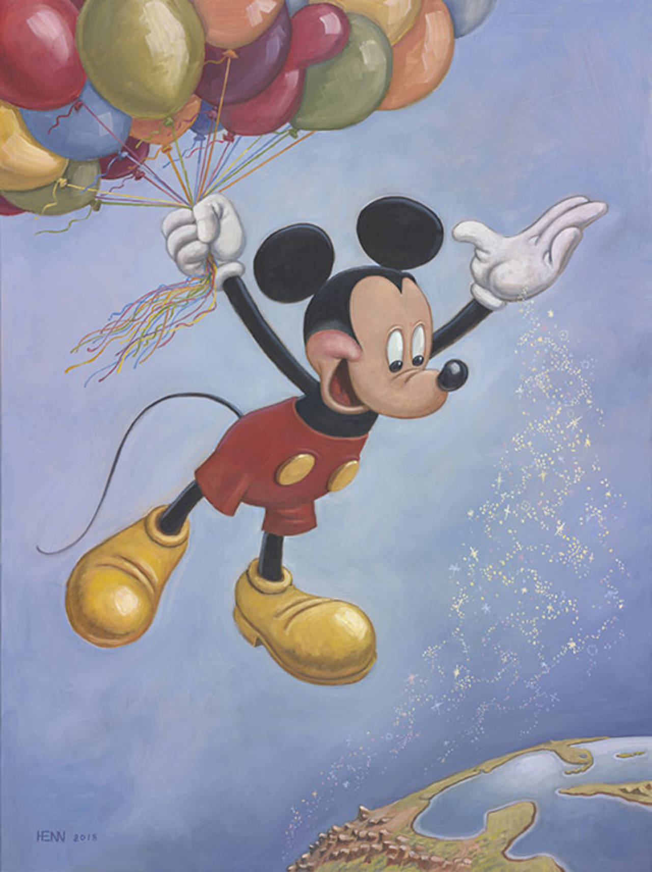 Retrato. La obra que conmemora el aniversario número 90 de 'Mickey Mouse' fue hecha por el artista Mark Henn. (CORTESÍA) 