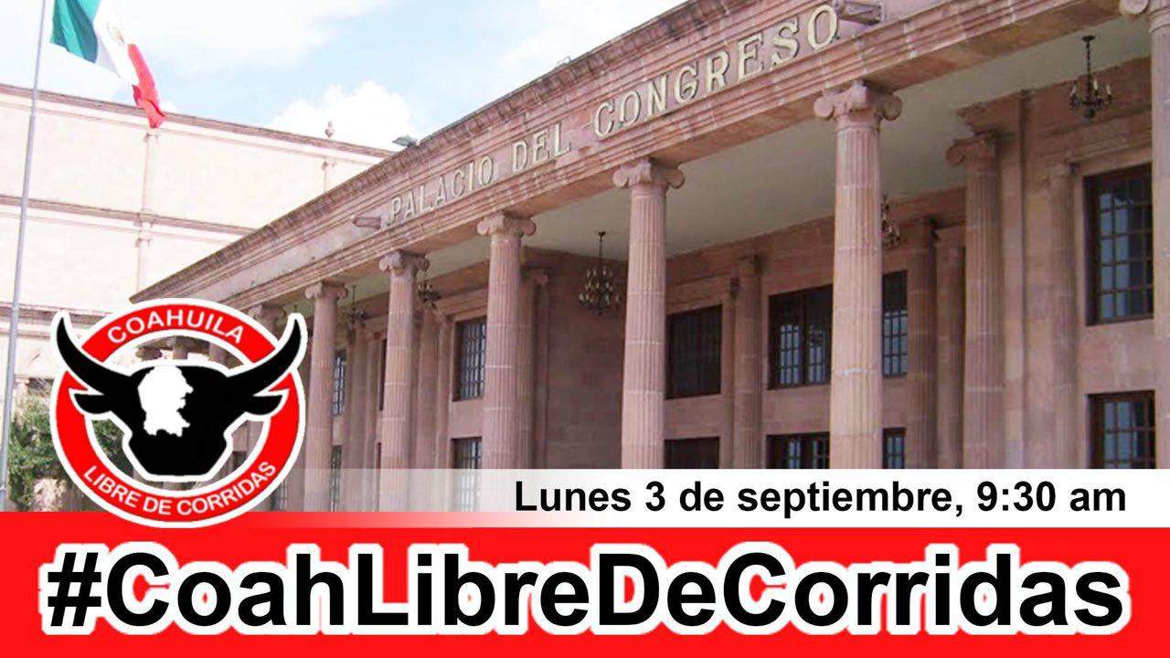 Coahuila Libre de Corridas ha convocado a través de redes sociales a los ciudadanos a manifestarse. (ESPECIAL)
