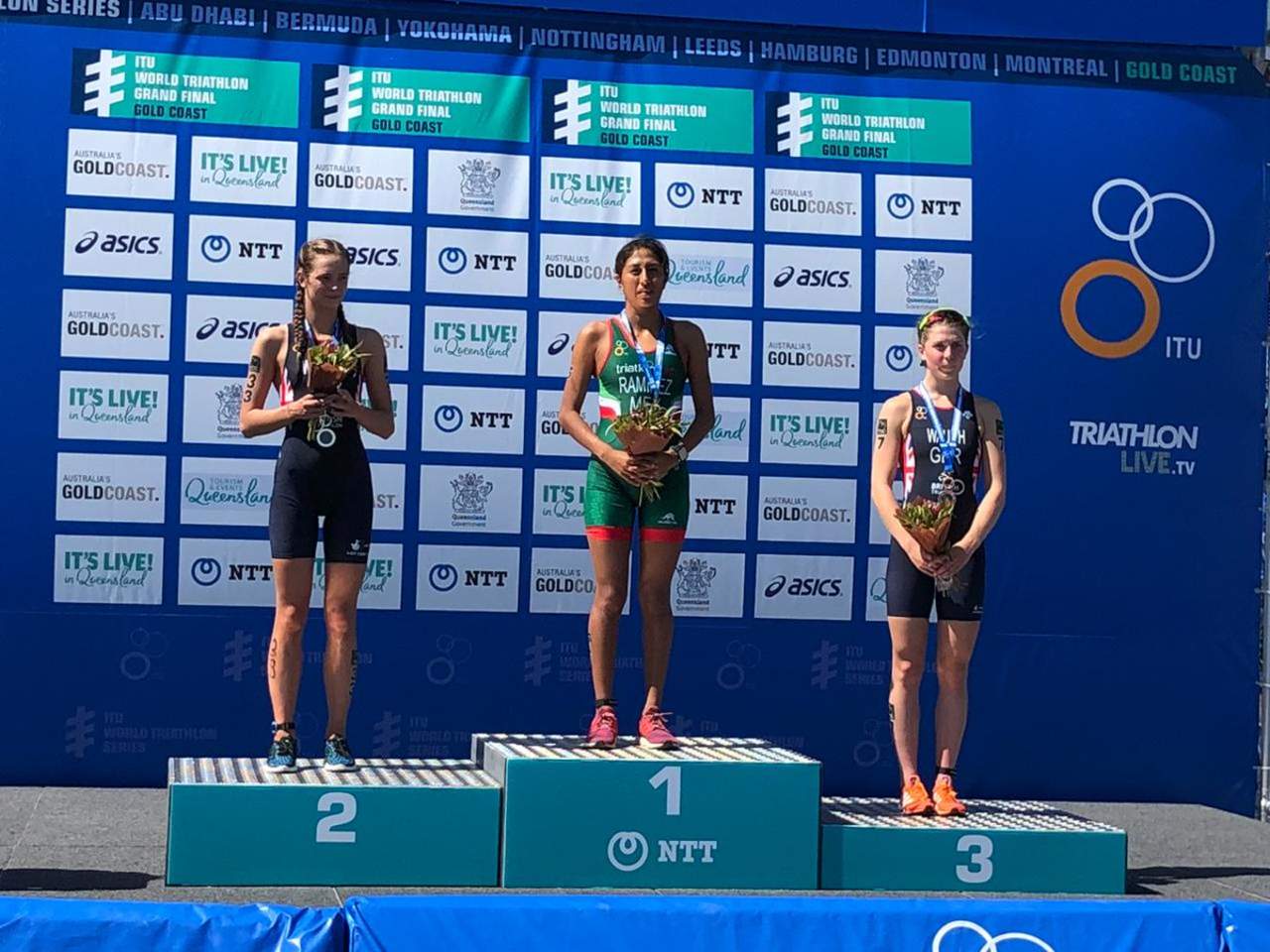 Cecilia Ramírez cumplió con la competencia en Oceanía que comprendió de 750 metros de natación, 20 kilómetros de ciclismo y 5 mil metros de carrera pedestre. (ESPECIAL)