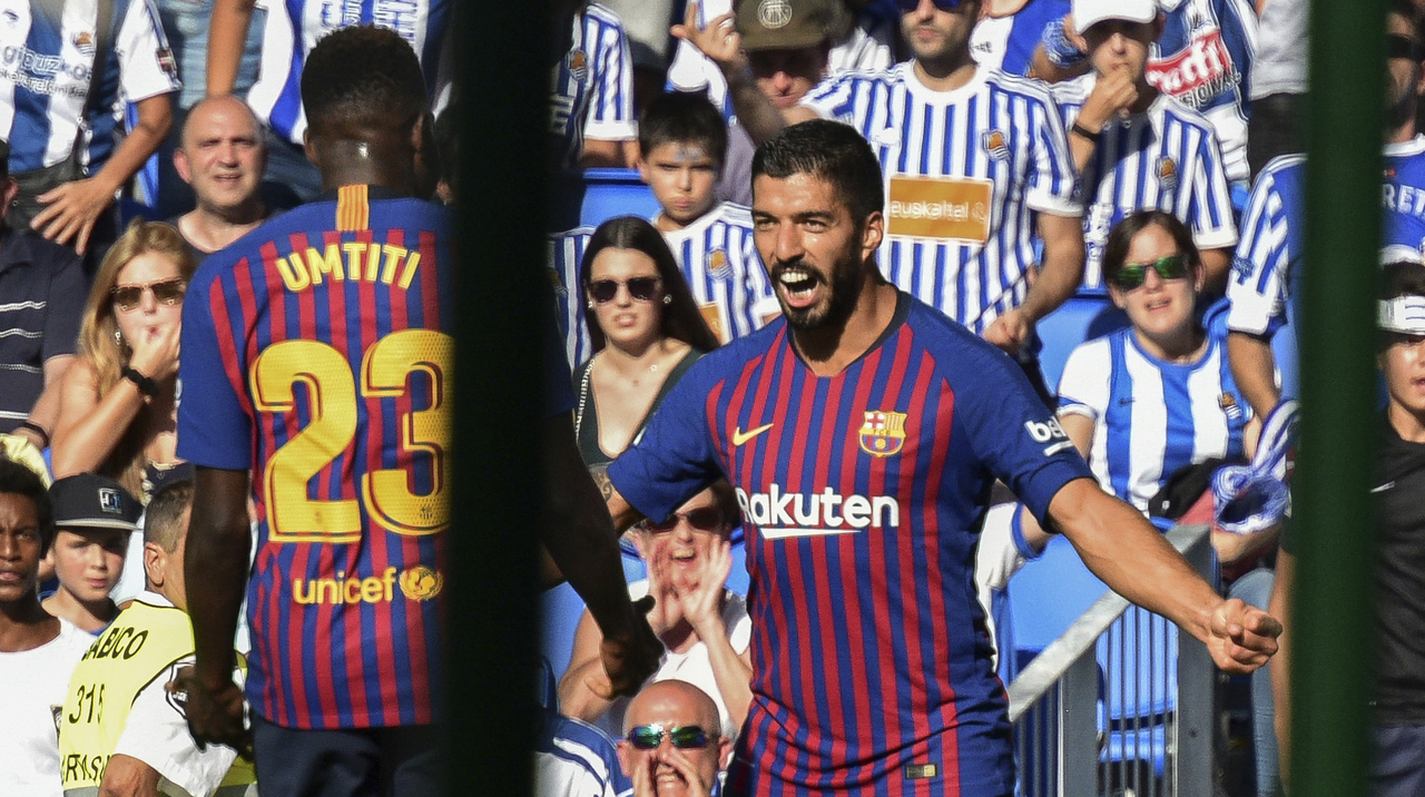 Luis Suárez marcó ayer el primer tanto del Barcelona.